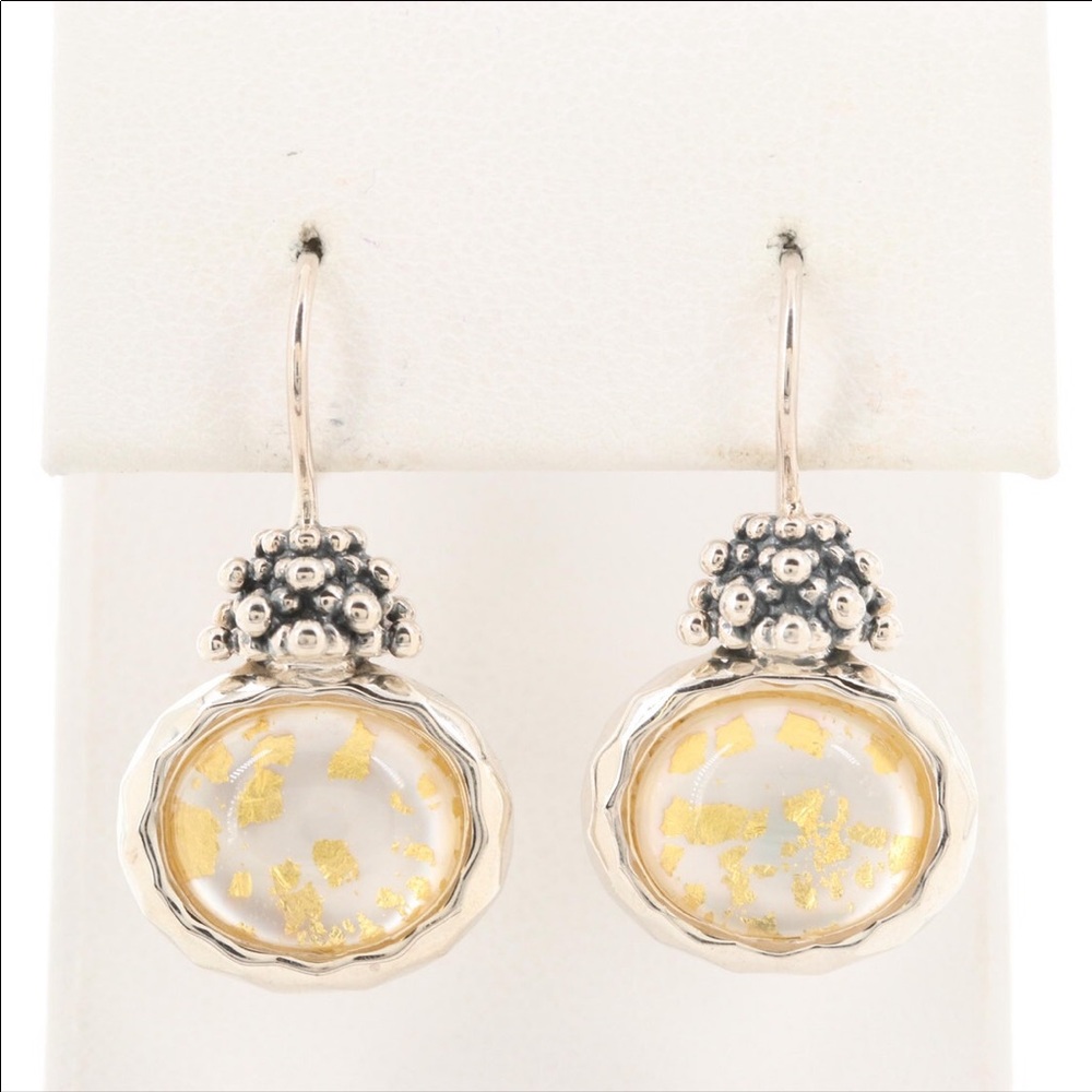 Sterling silver quartz Michael Dawkins earrings.